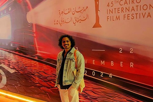 Omar Salah Marei at the 45th Cairo International Film Festival / Photo: Omar Salah Marei & Nora Elsayed s personal archives